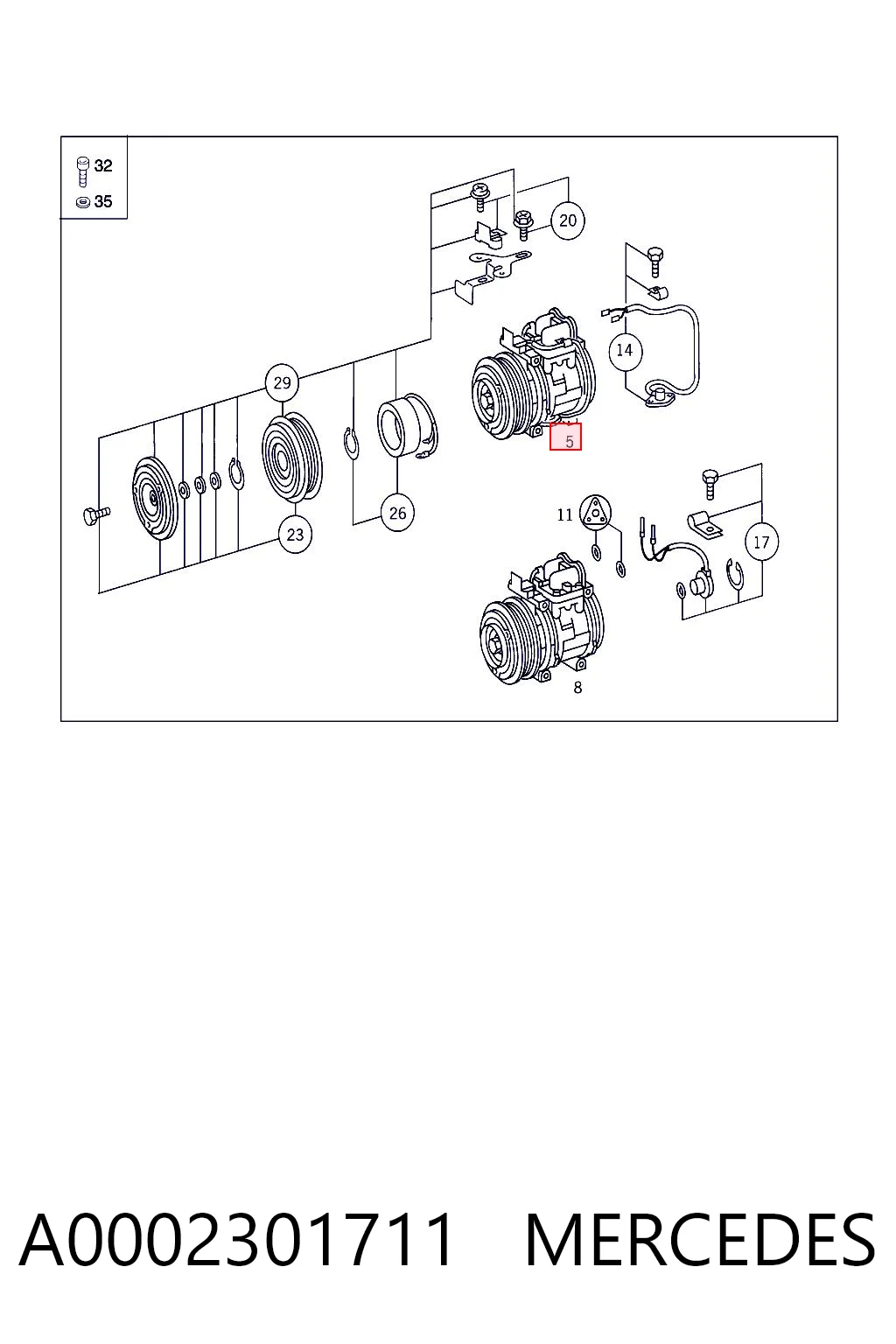 A0002301711 Mercedes Компресор холодоагенту
