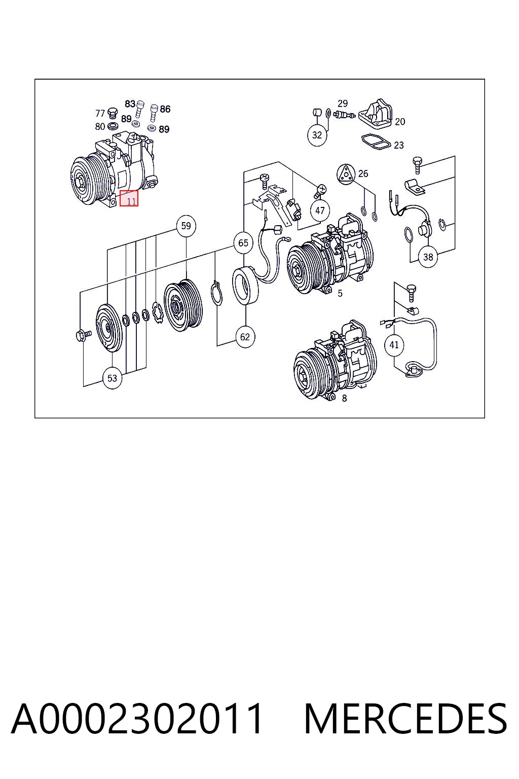 A0002302011 Mercedes Компресор холодоагенту