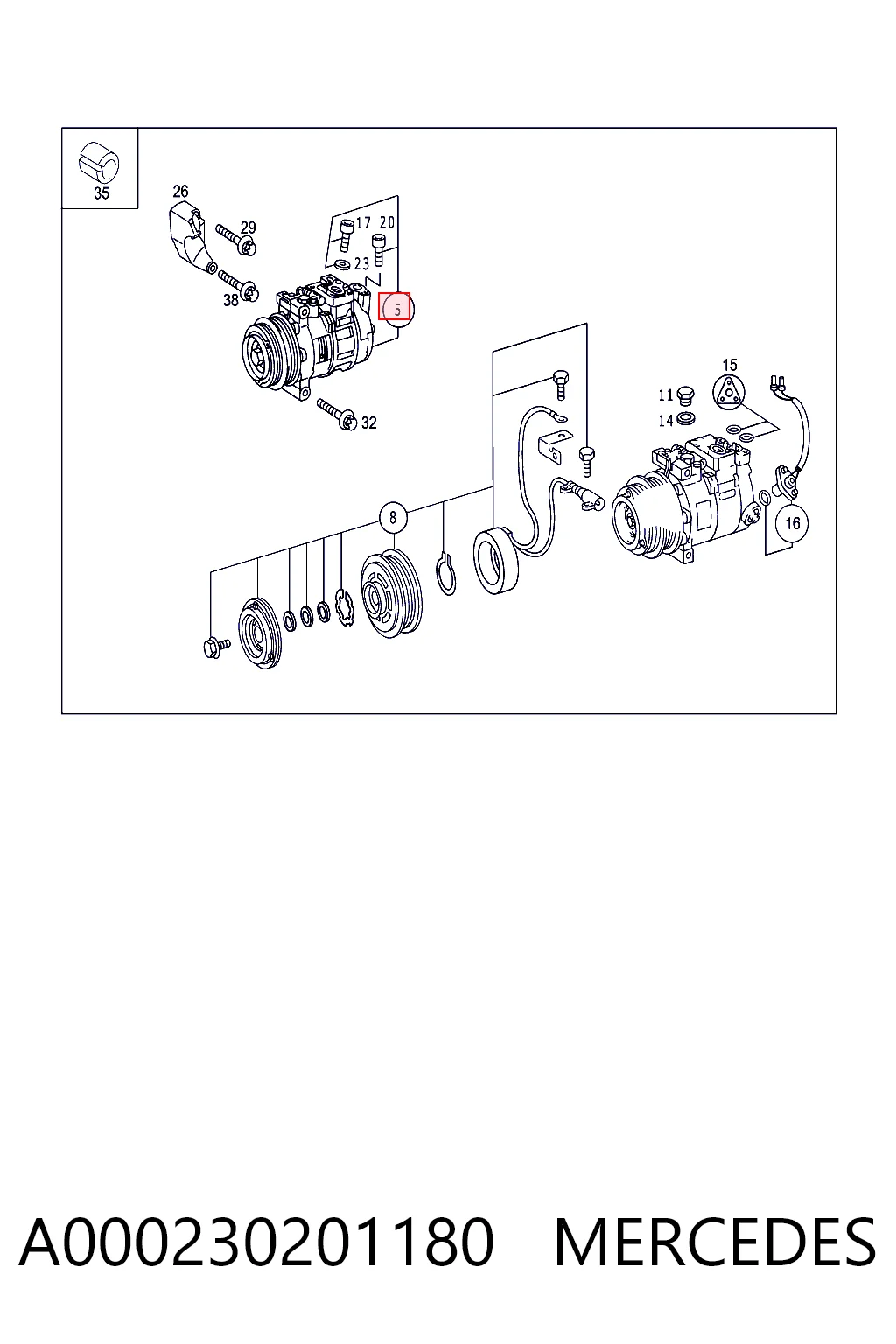 A000230201180 Mercedes Компресор холодоагенту