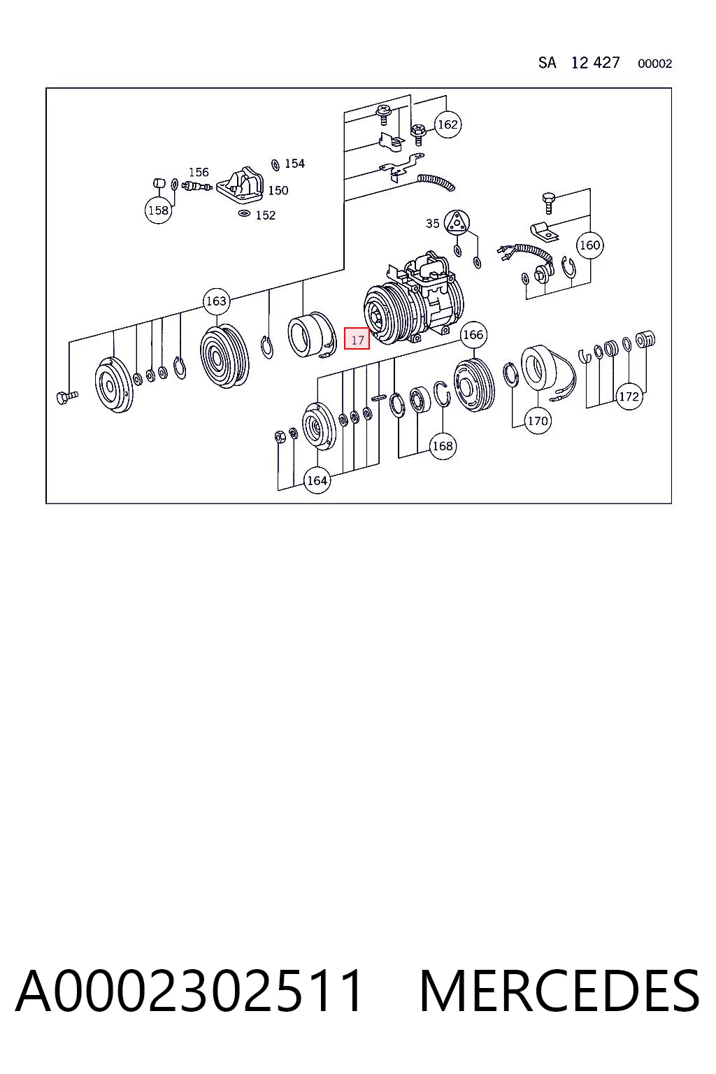 A0002302511 Mercedes Компресор холодоагенту