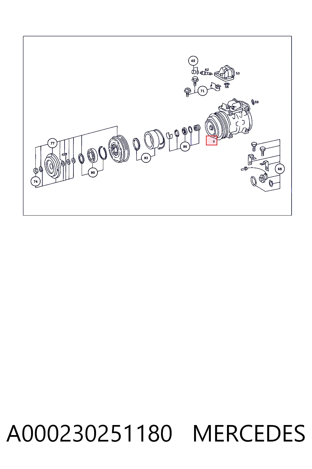 A000230251180 Mercedes Компресор холодоагенту