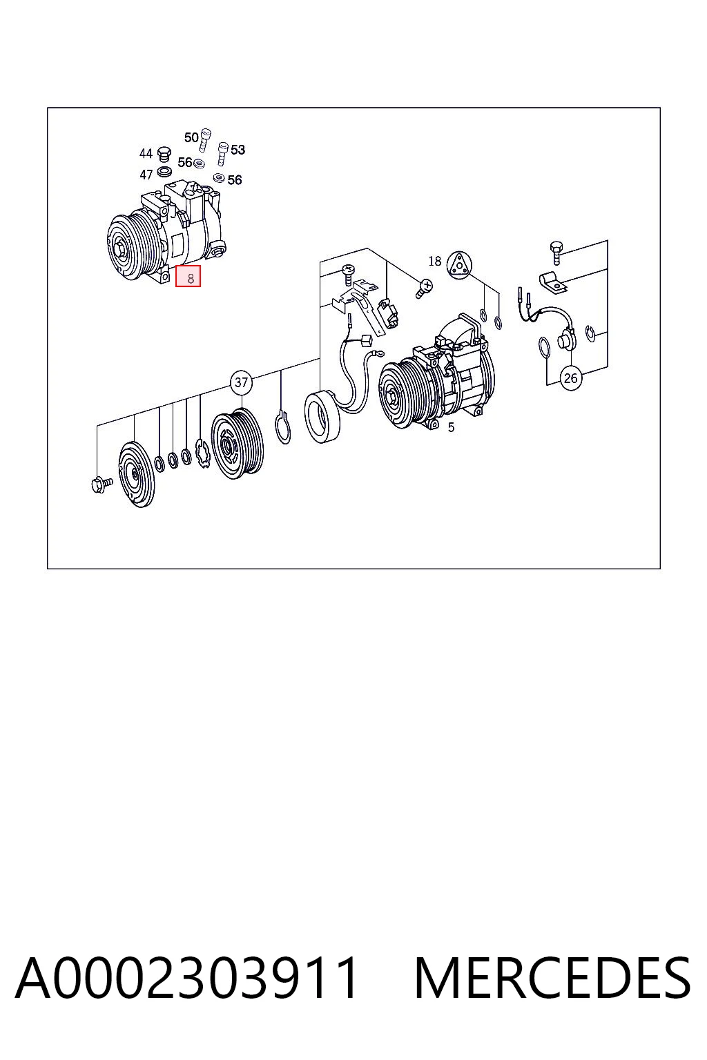 A0002303911 Mercedes Компресор холодоагенту