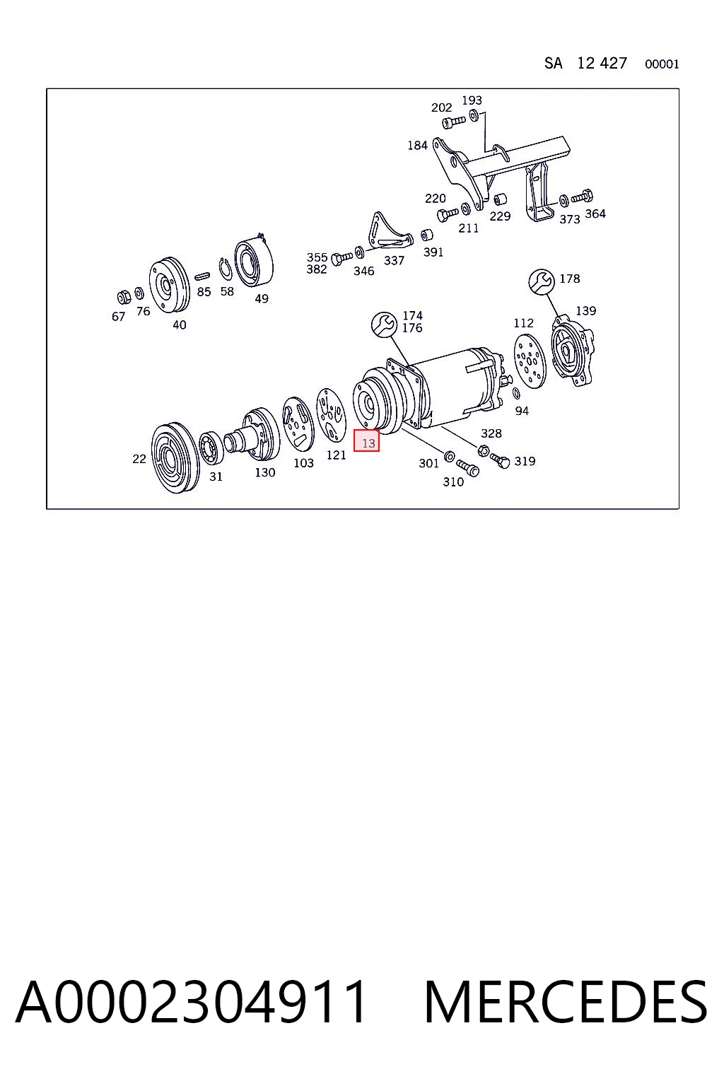 A0002304911 Mercedes Компресор холодоагенту