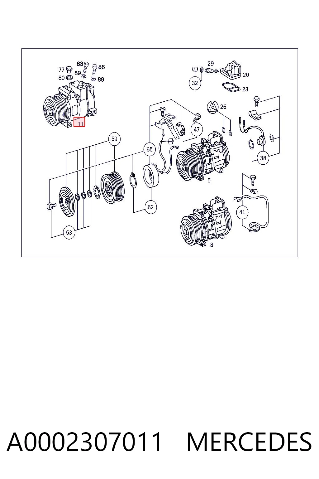 A0002307011 Mercedes Компресор холодоагенту