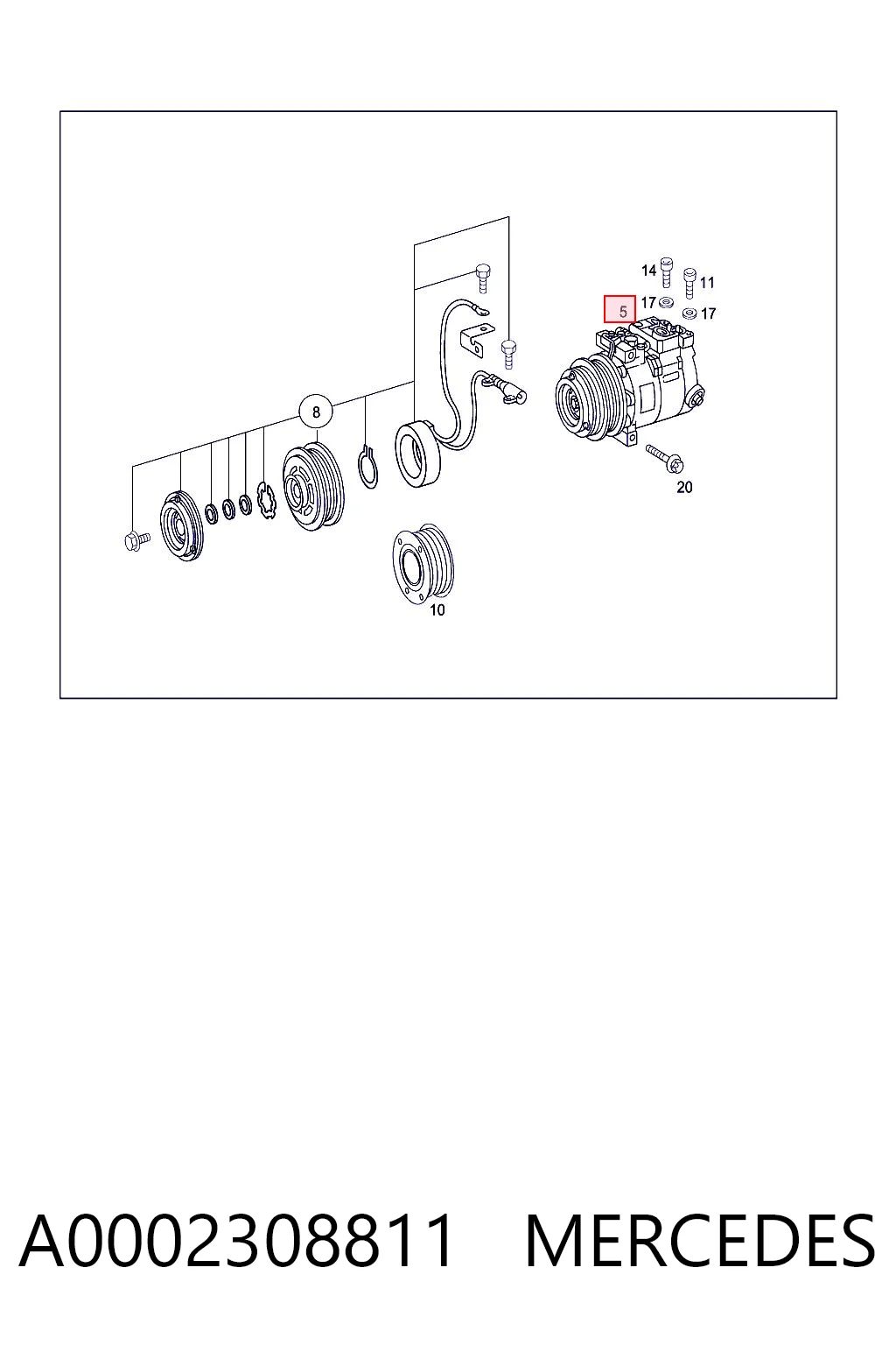 A0002308811 Mercedes Компресор холодоагенту