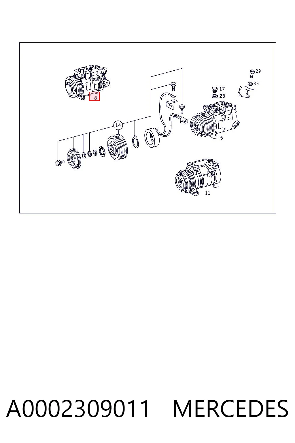 A0002309011 Mercedes Компресор холодоагенту