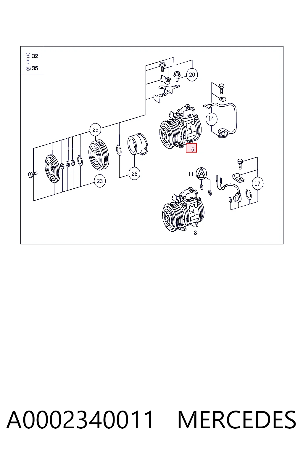 A0002340011 Mercedes Компресор холодоагенту