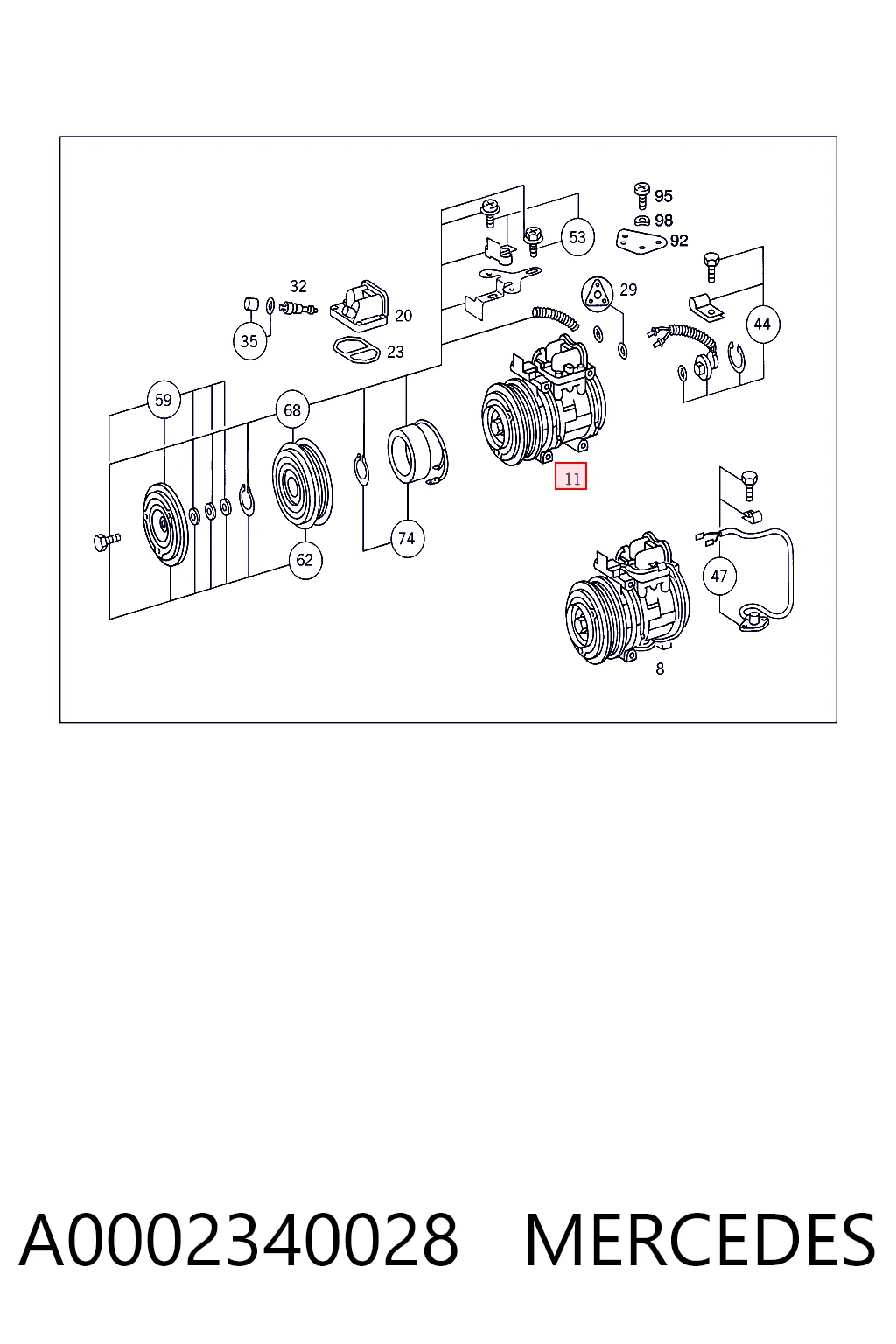 A0002340028 Mercedes Компресор холодоагенту