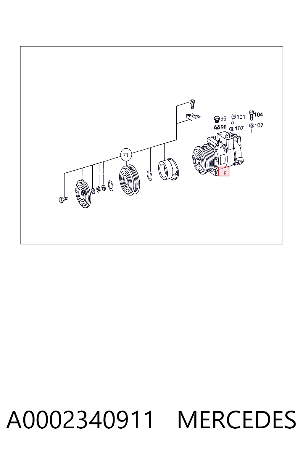 A0002340911 Mercedes Компресор холодоагенту