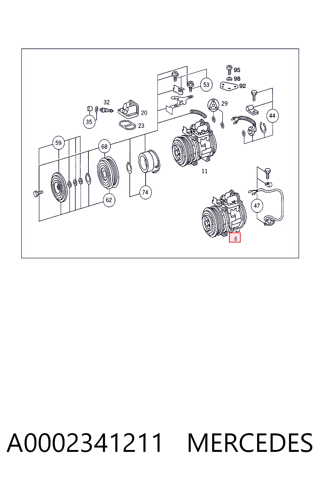 A0002341211 Mercedes Компресор холодоагенту