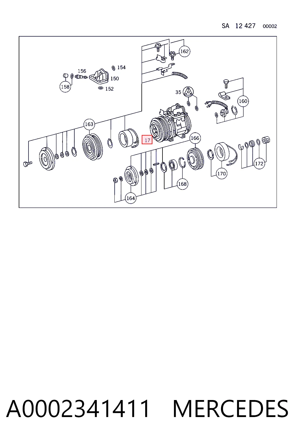 A0002341411 Mercedes Компресор холодоагенту