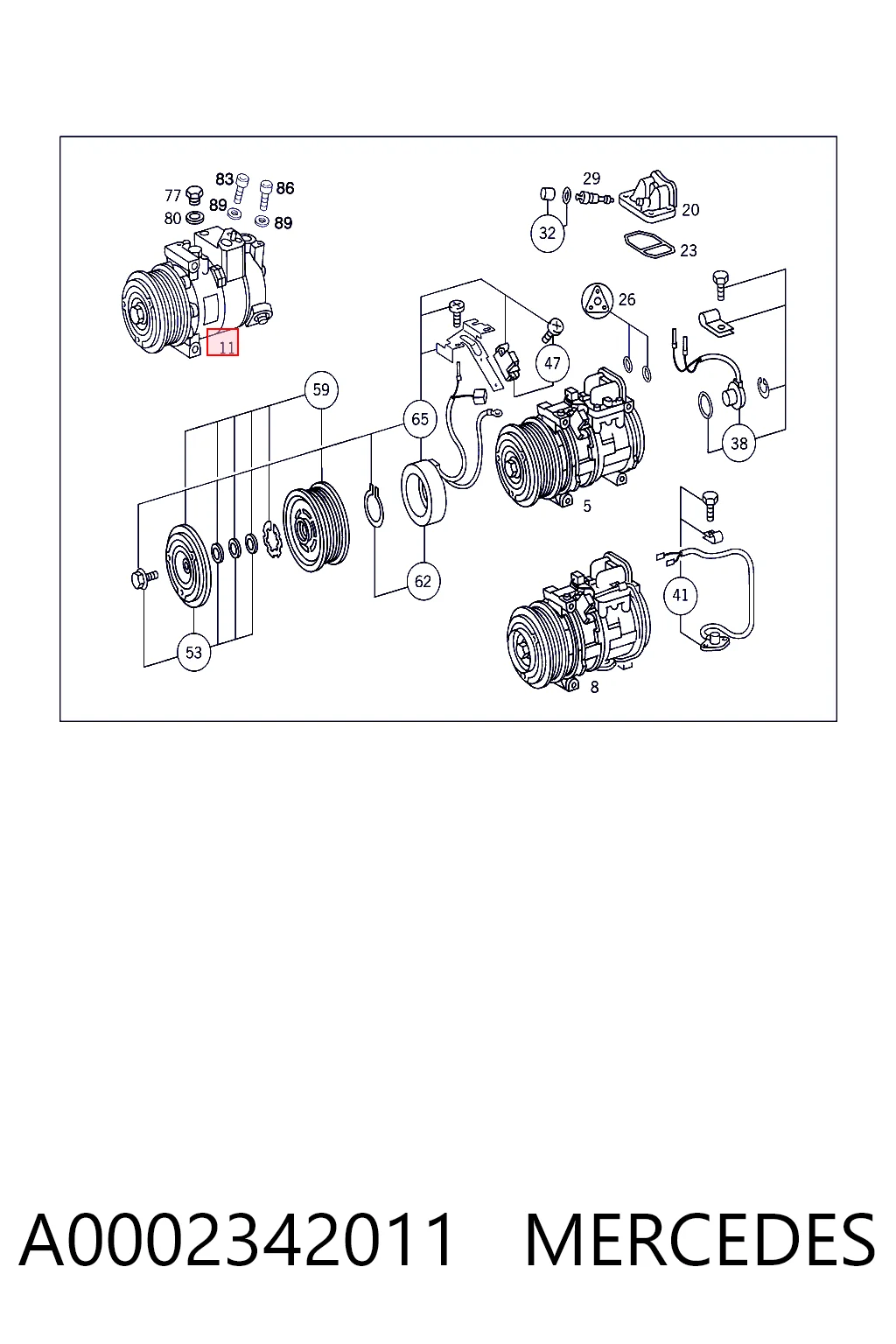 A0002342011 Mercedes Компресор холодоагенту