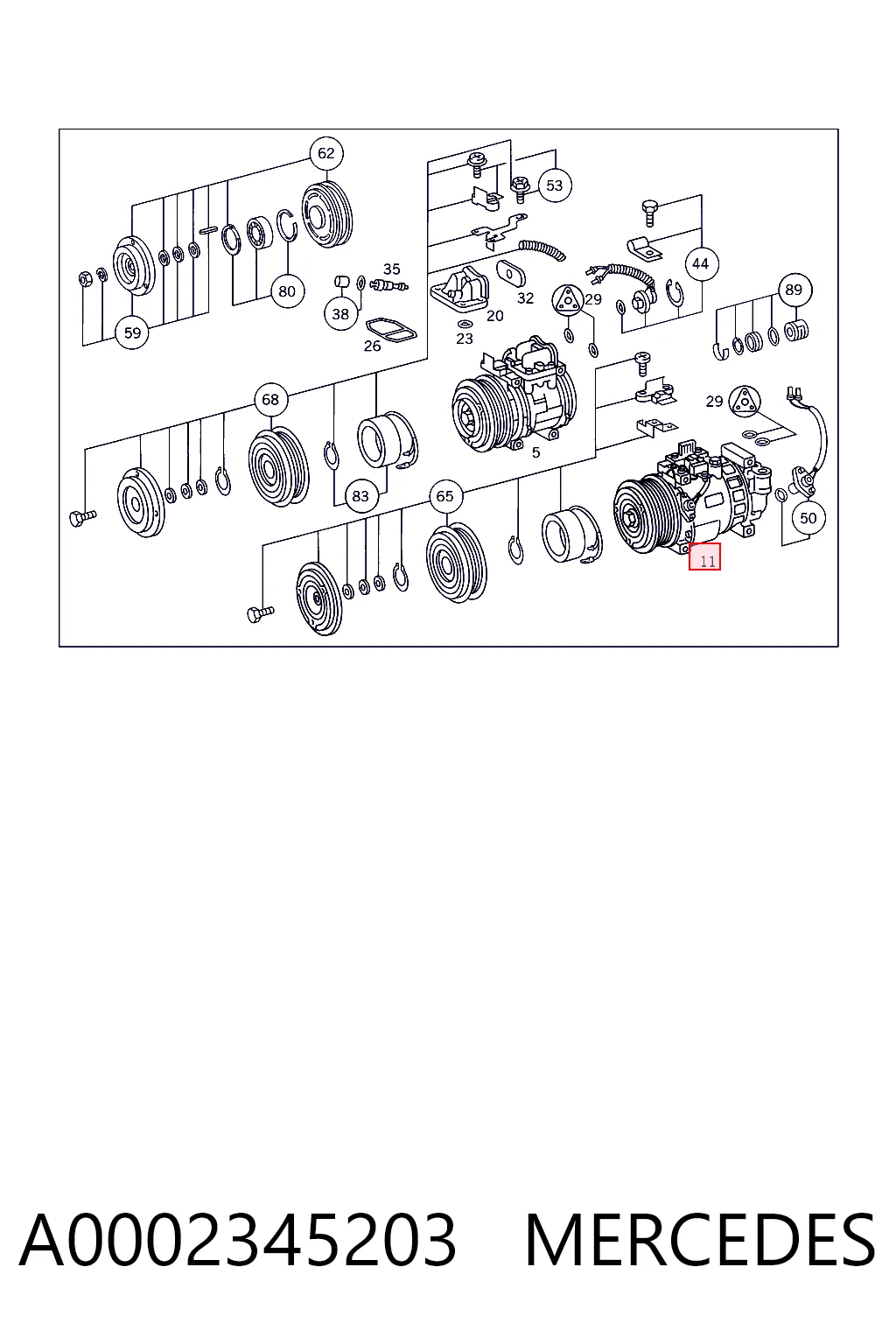 A0002345203 Mercedes Компресор холодоагенту