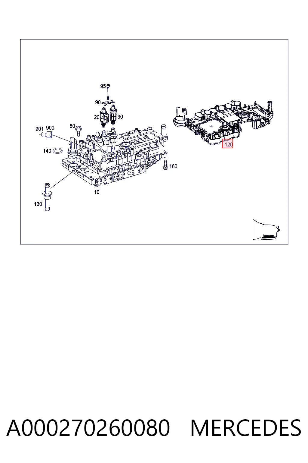 A000270260080 Mercedes Електронна плата АКПП
