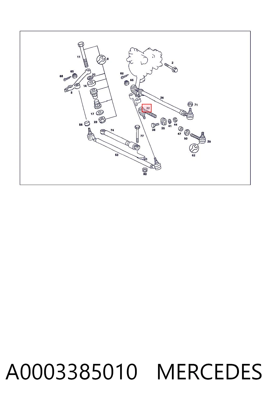 A0003385010 Mercedes Накінечник поперечної рульової тяги