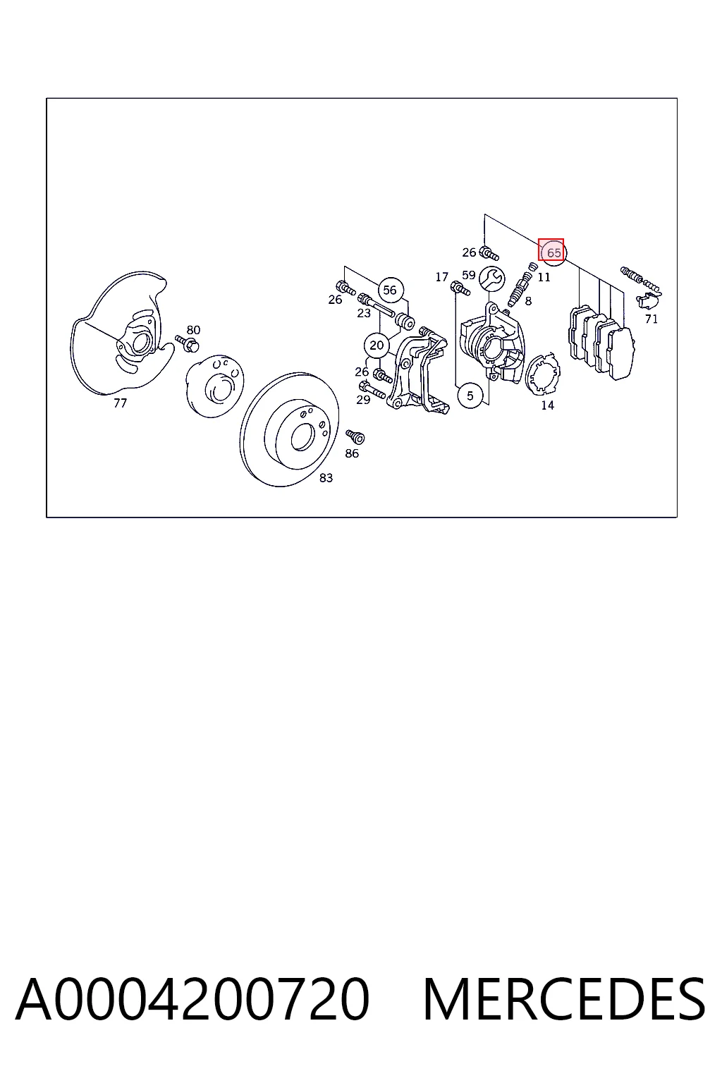 A0004200720 Mercedes Передні гальмівні колодки