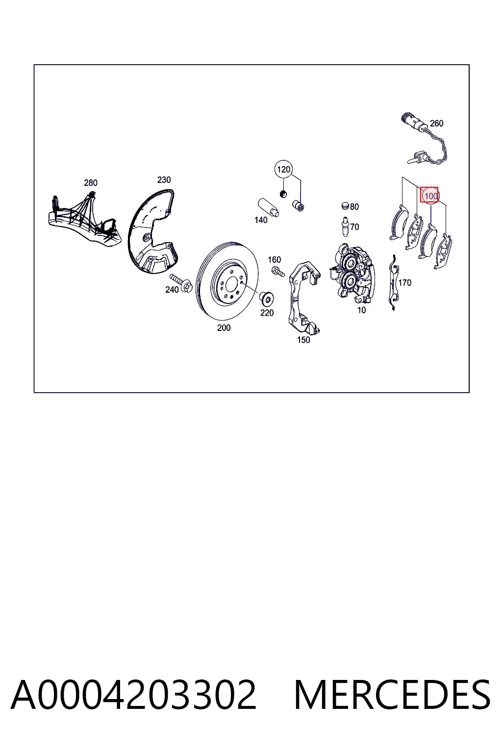 A0004203302 Mercedes Передні гальмівні колодки