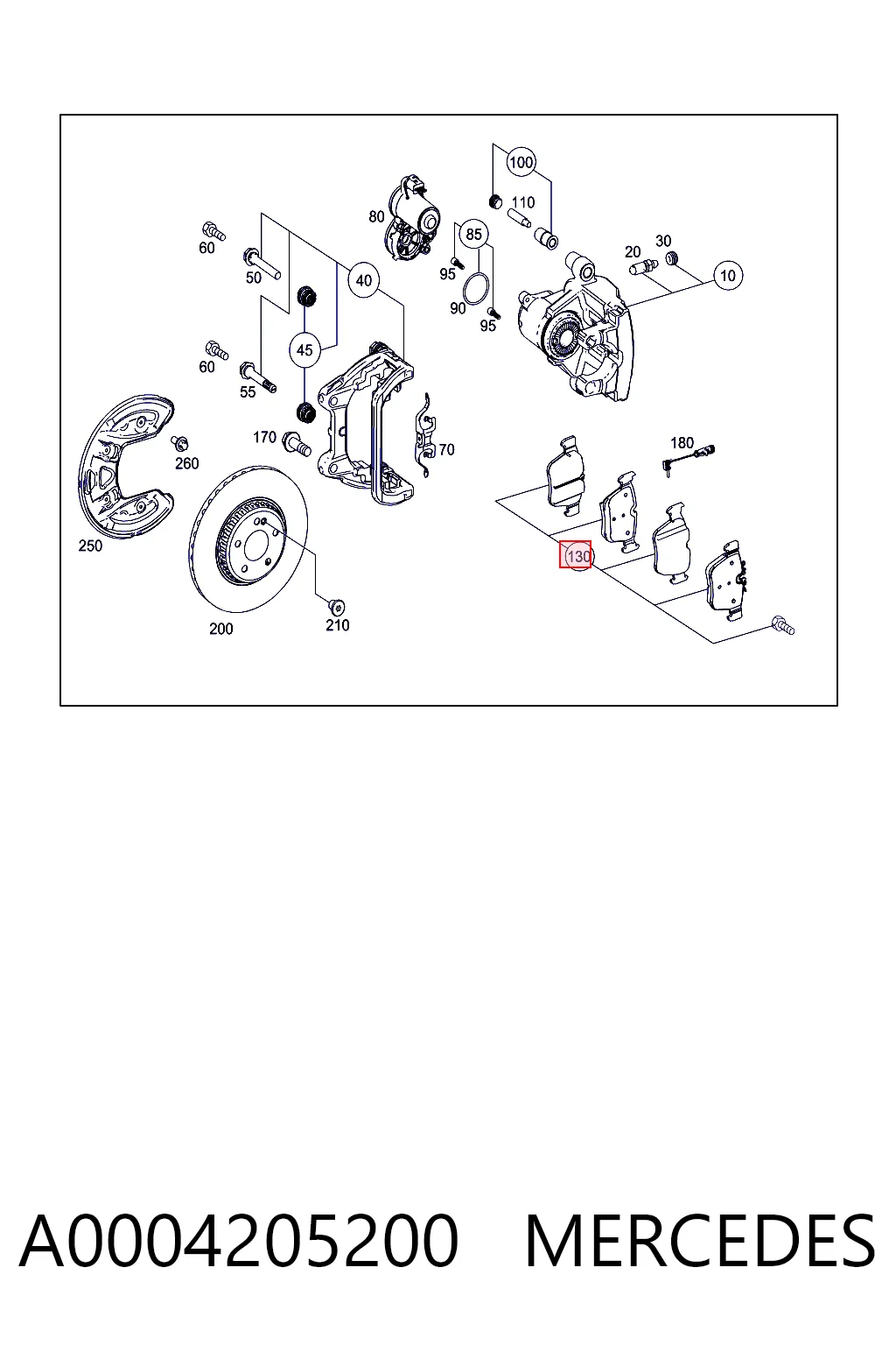 A0004205200 Mercedes Колодки гальмівні задні, дискові