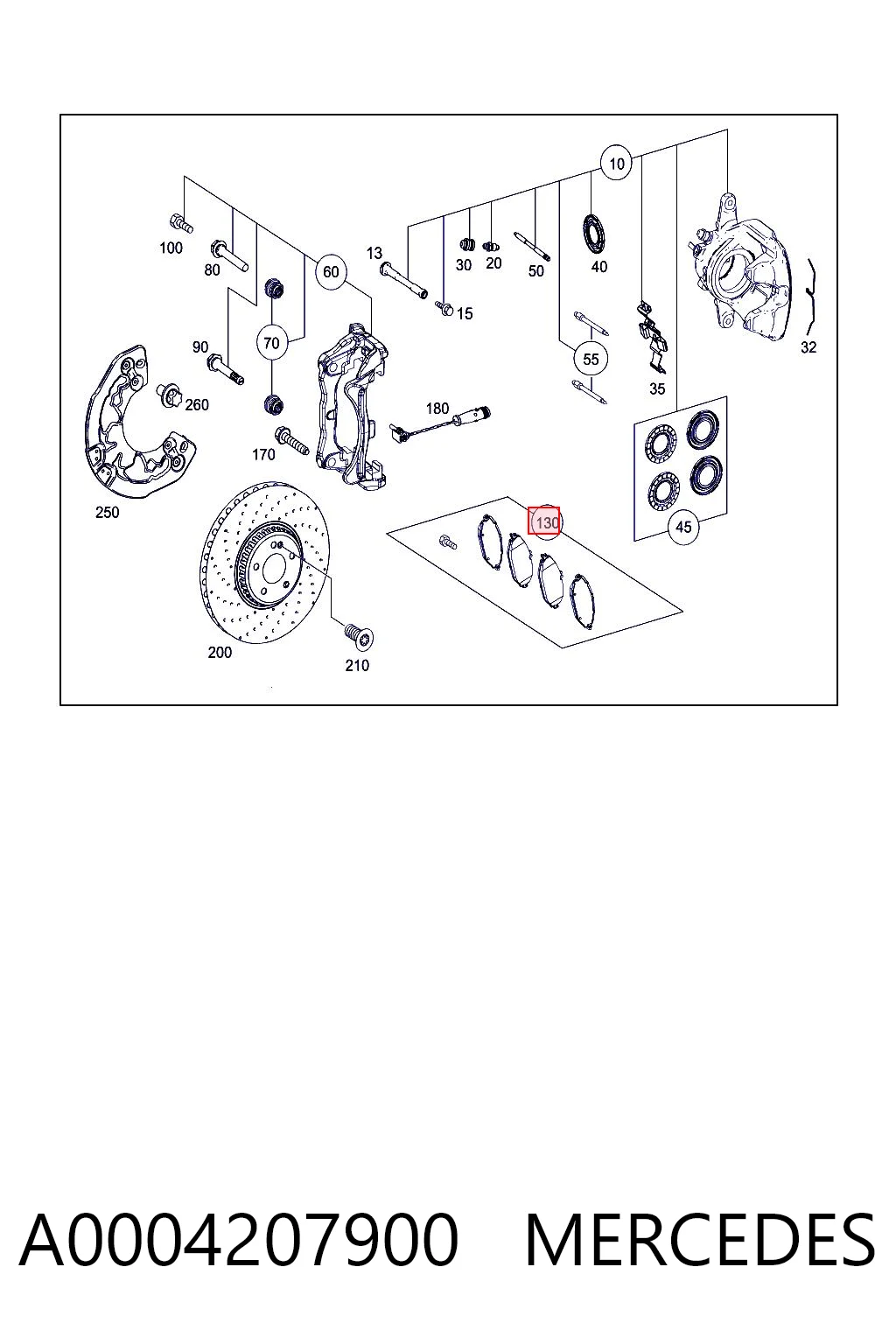 A0004207900 Mercedes Передні гальмівні колодки