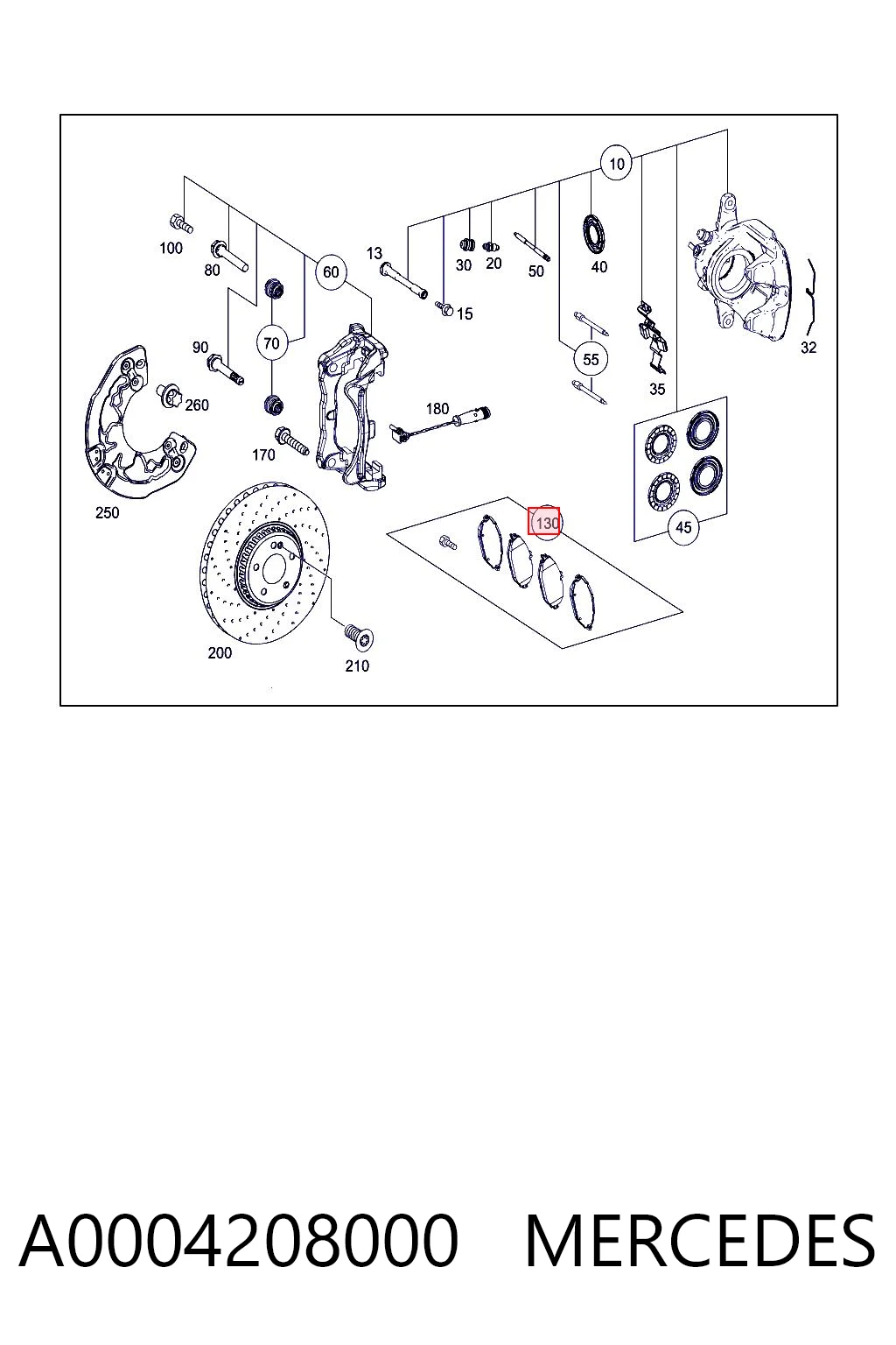 A0004208000 Mercedes Передні гальмівні колодки