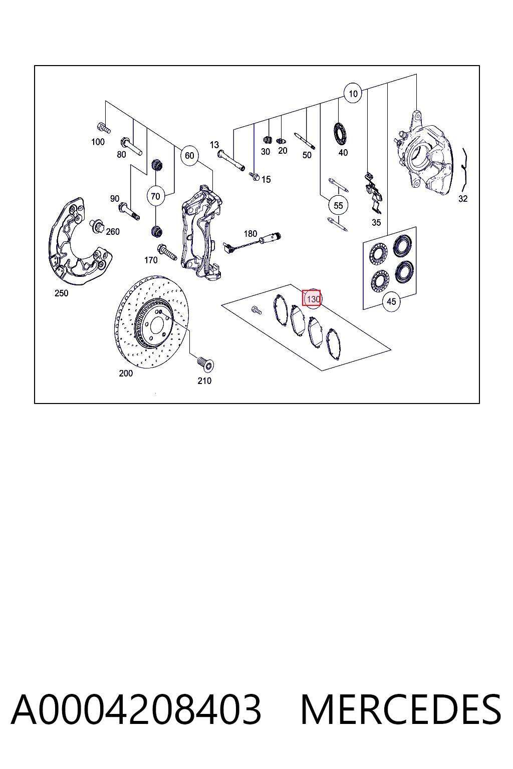 A0004208403 Mercedes Передні гальмівні колодки