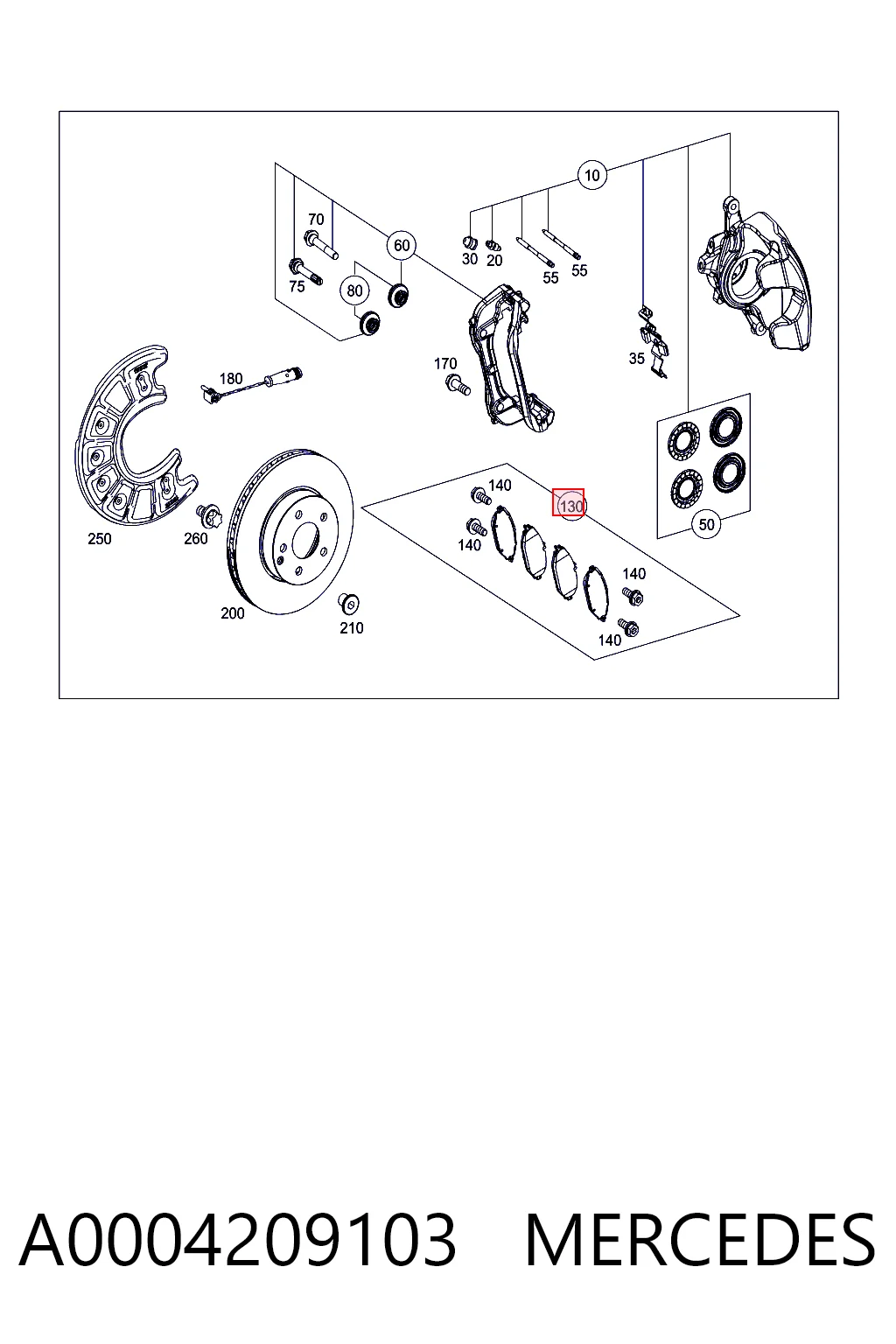 A0004209103 Mercedes Передні гальмівні колодки