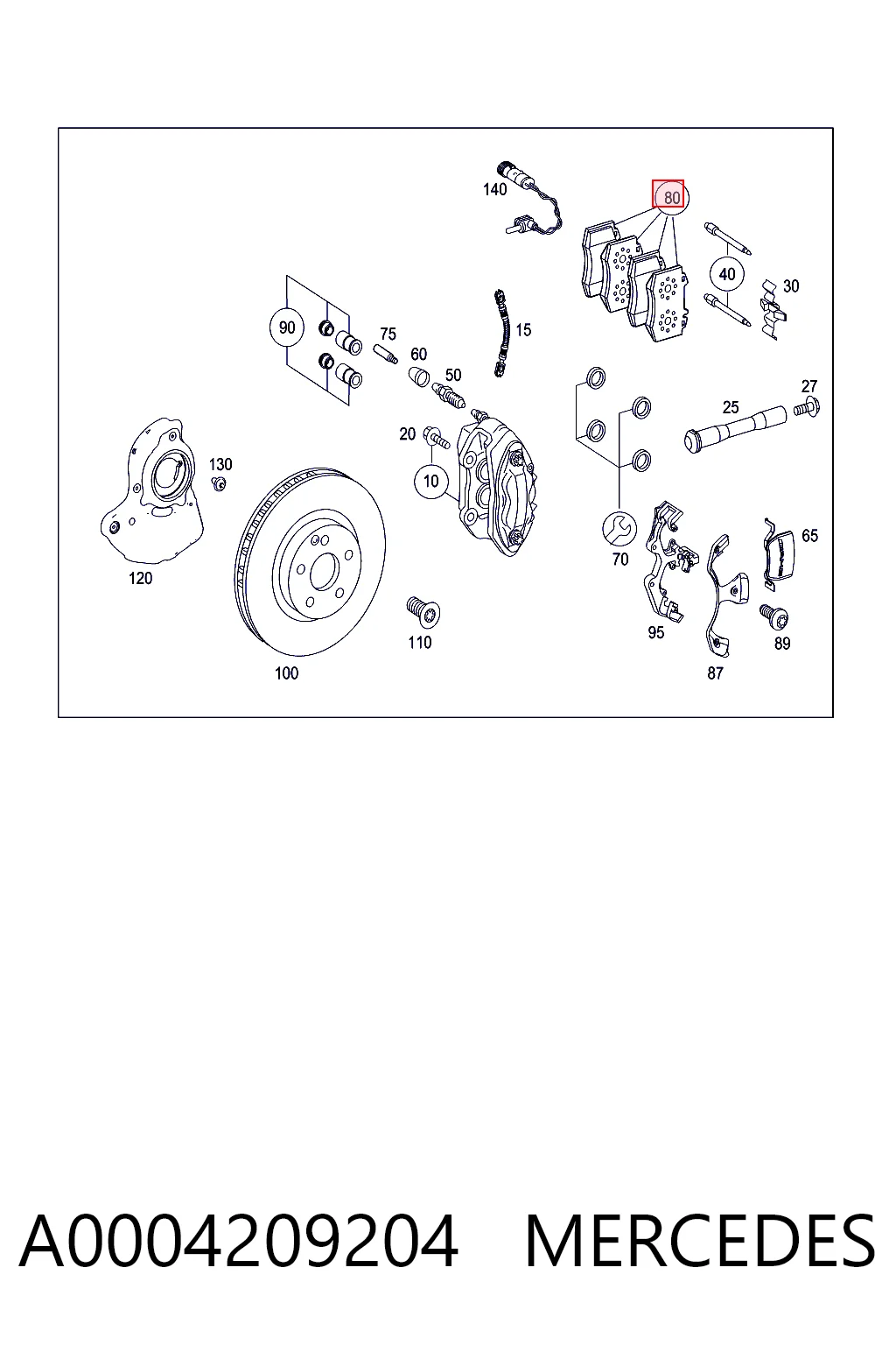 A0004209204 Mercedes Передні гальмівні колодки