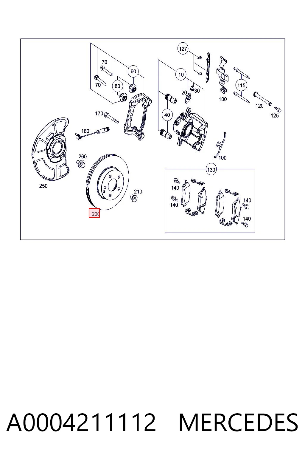 A0004211112 Mercedes Гальмо дискове переднє