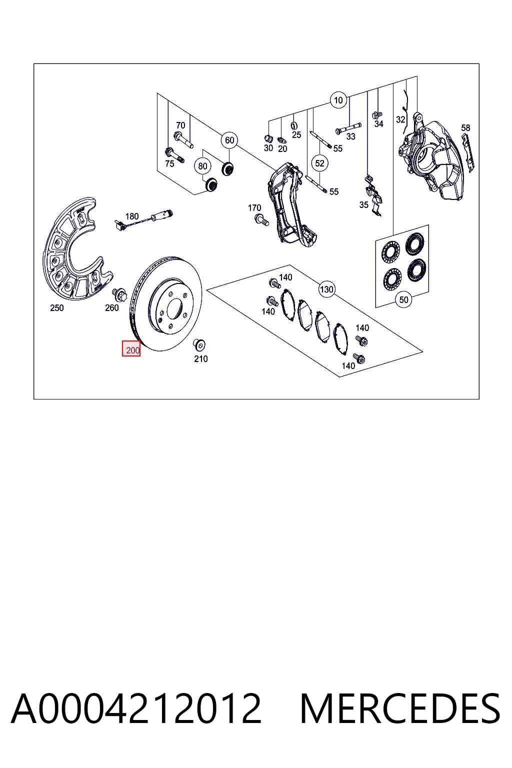A0004212012 Mercedes Гальмо дискове переднє