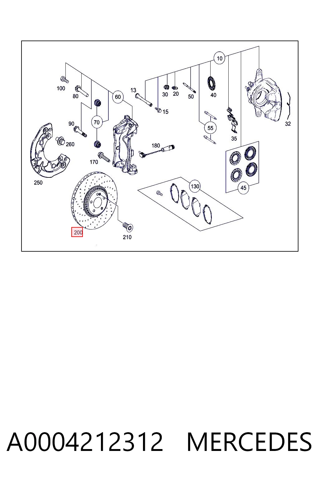 A0004212312 Mercedes Гальмо дискове переднє