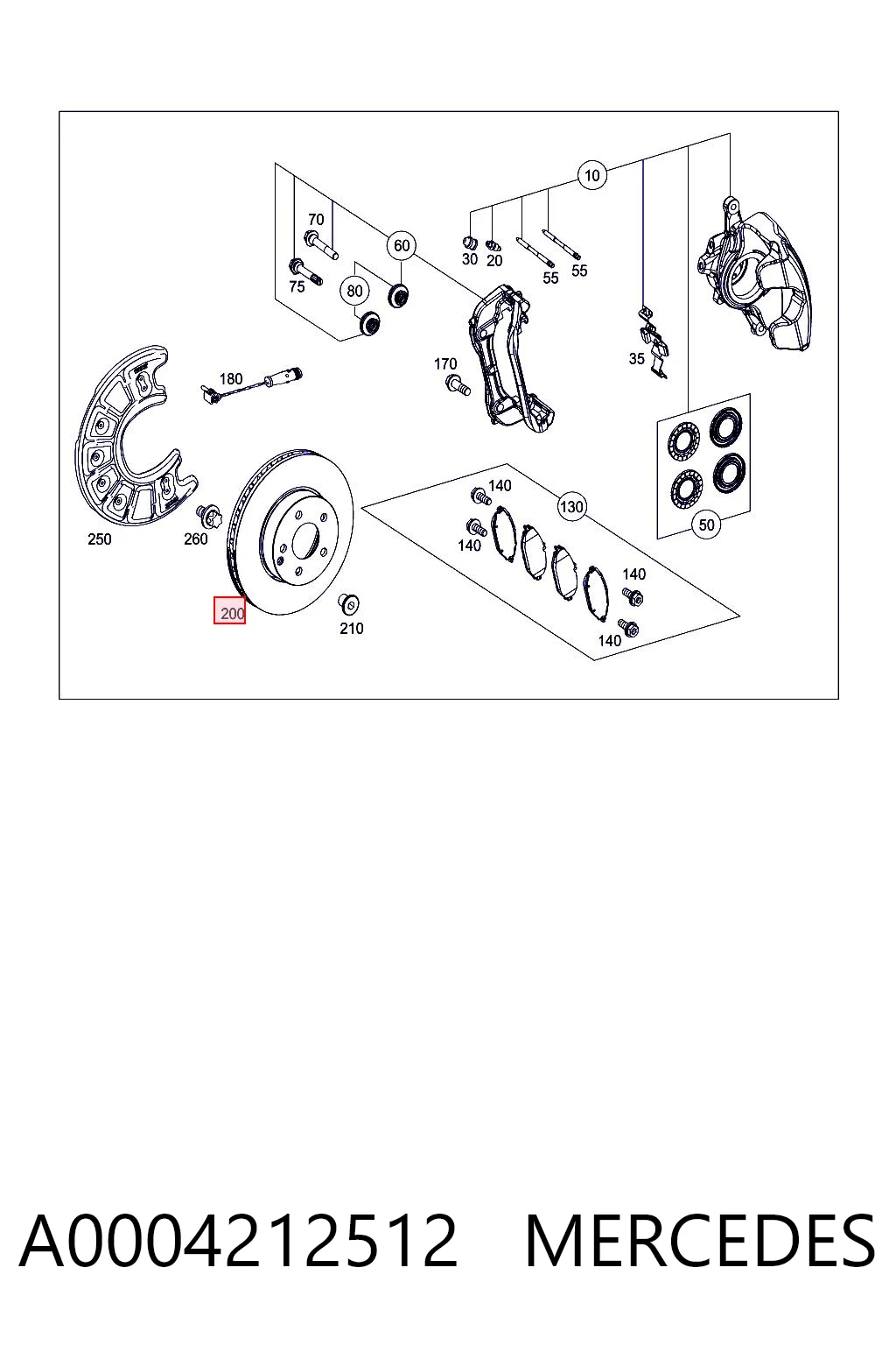 A0004212512 Mercedes Гальмо дискове переднє