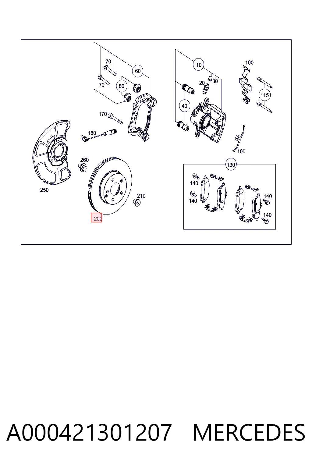 A000421301207 Mercedes Гальмо дискове переднє