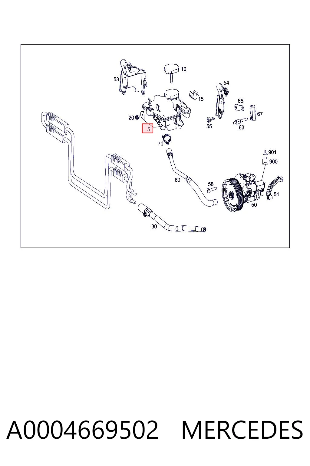 A0004669502 Mercedes Бачок гідропідсилювача керма