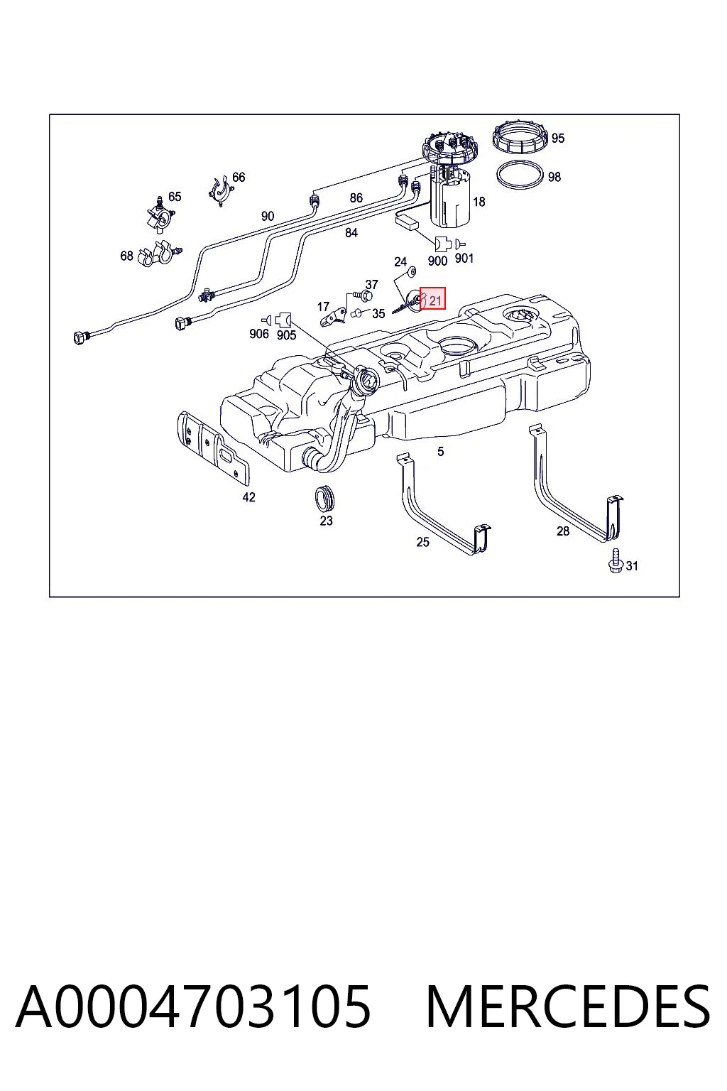 A0004703105 Mercedes Кришка / пробка бензобака