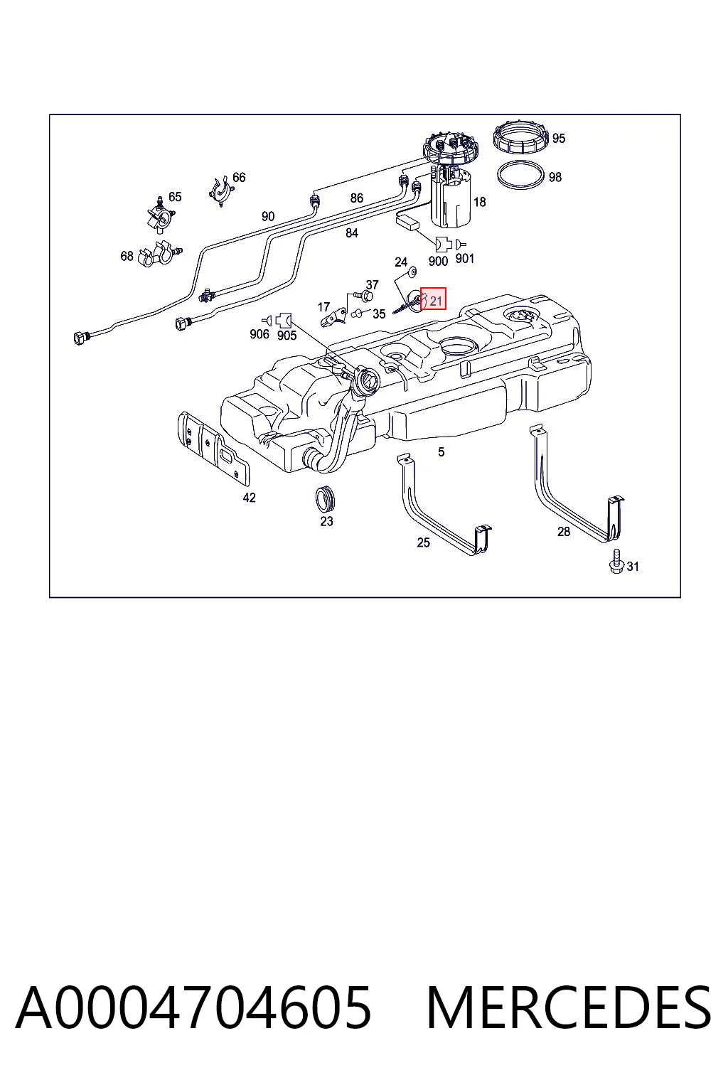 A0004704605 Mercedes Кришка / пробка бензобака