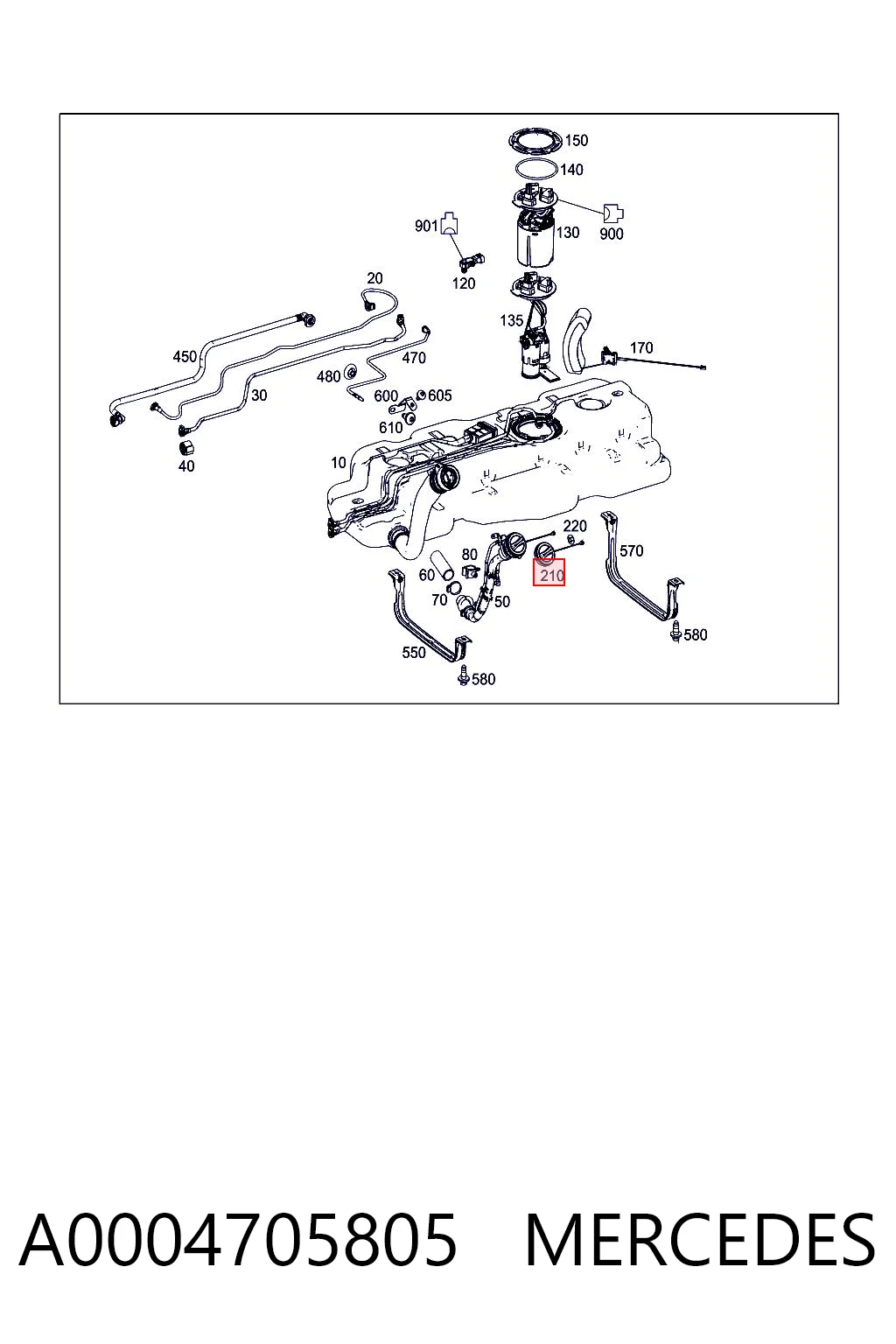 A0004705805 Mercedes Кришка / пробка бензобака