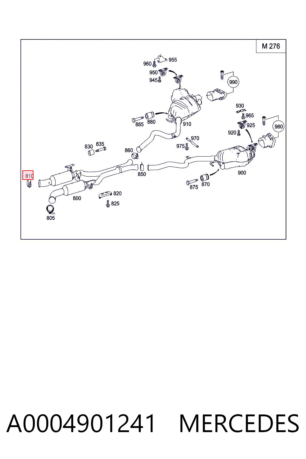 A0004901241 Mercedes Кріплення глушника переднє
