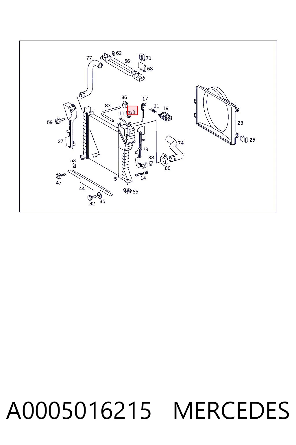 A0005016215 Mercedes Кришка / пробка радіатора