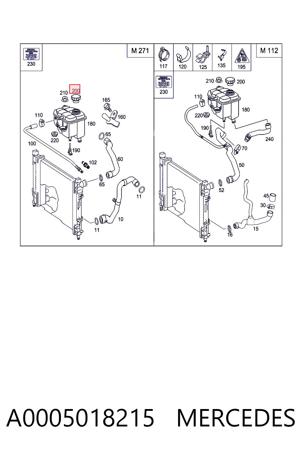 A0005018215 Mercedes Пробка розширювального бачка