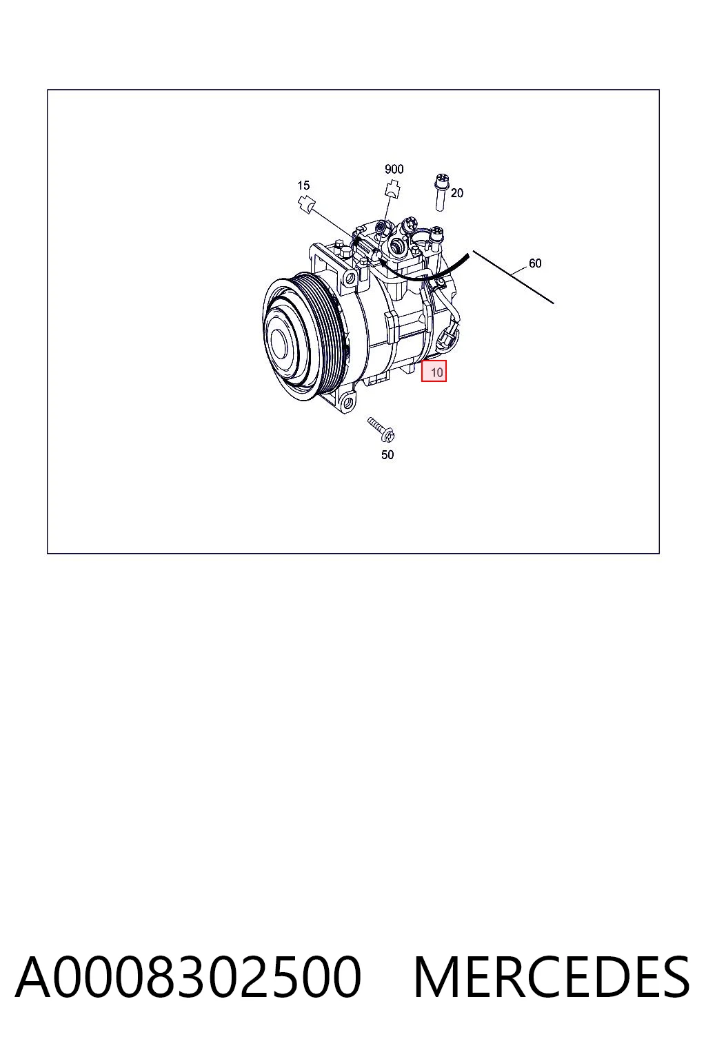 A0008302500 Mercedes Компресор холодоагенту
