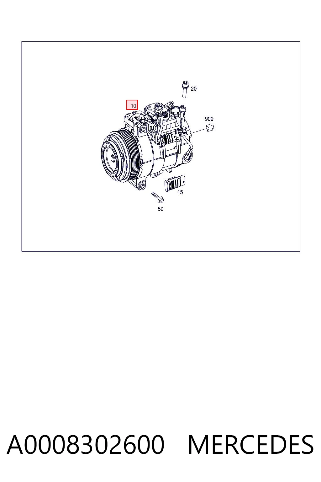 A0008302600 Mercedes Компресор холодоагенту