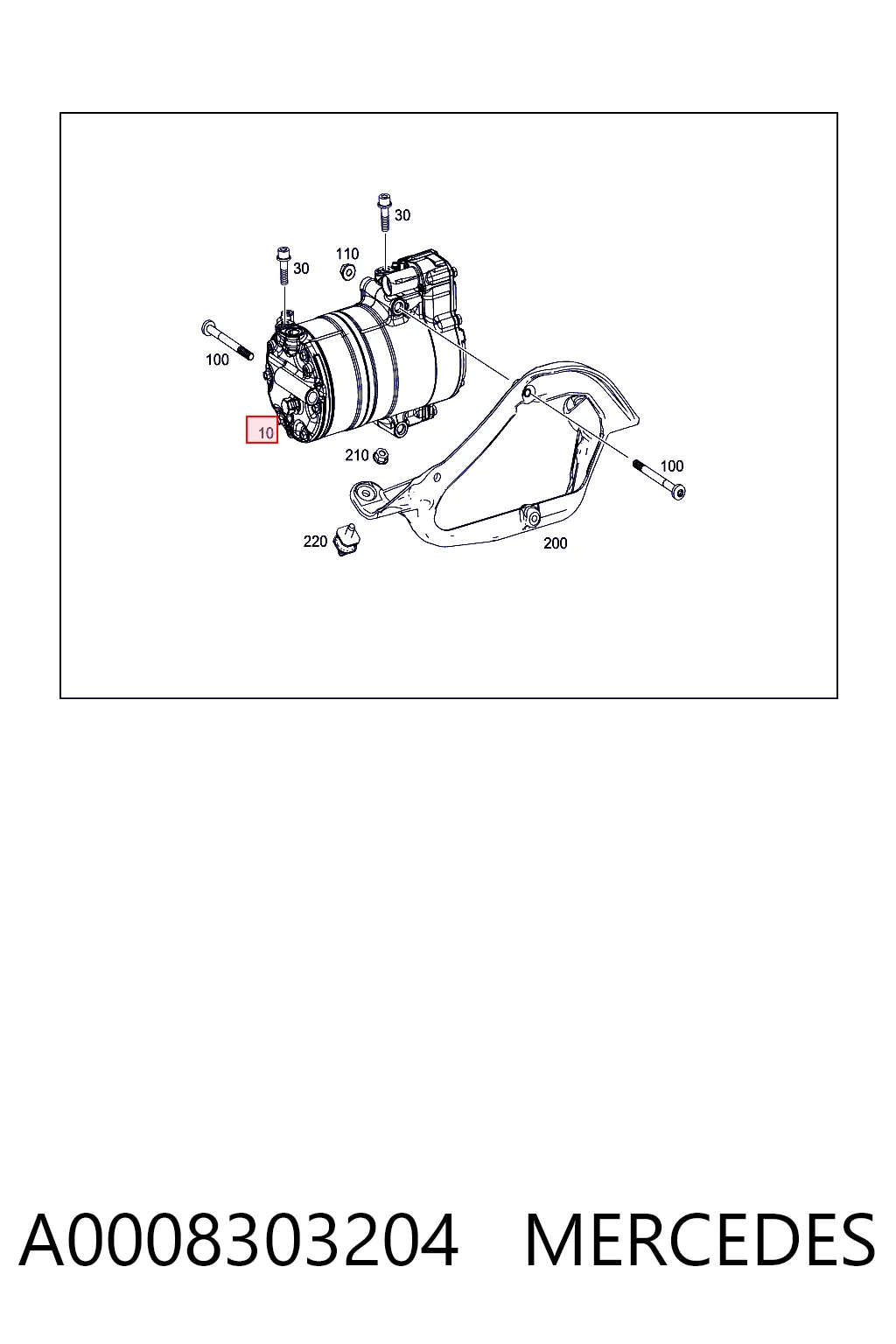A0008303204 Mercedes Компресор холодоагенту