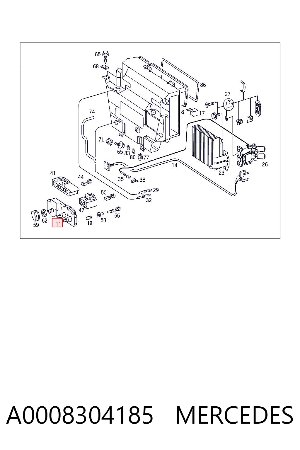 A0008304185 Mercedes Механізм управління кондиціонером