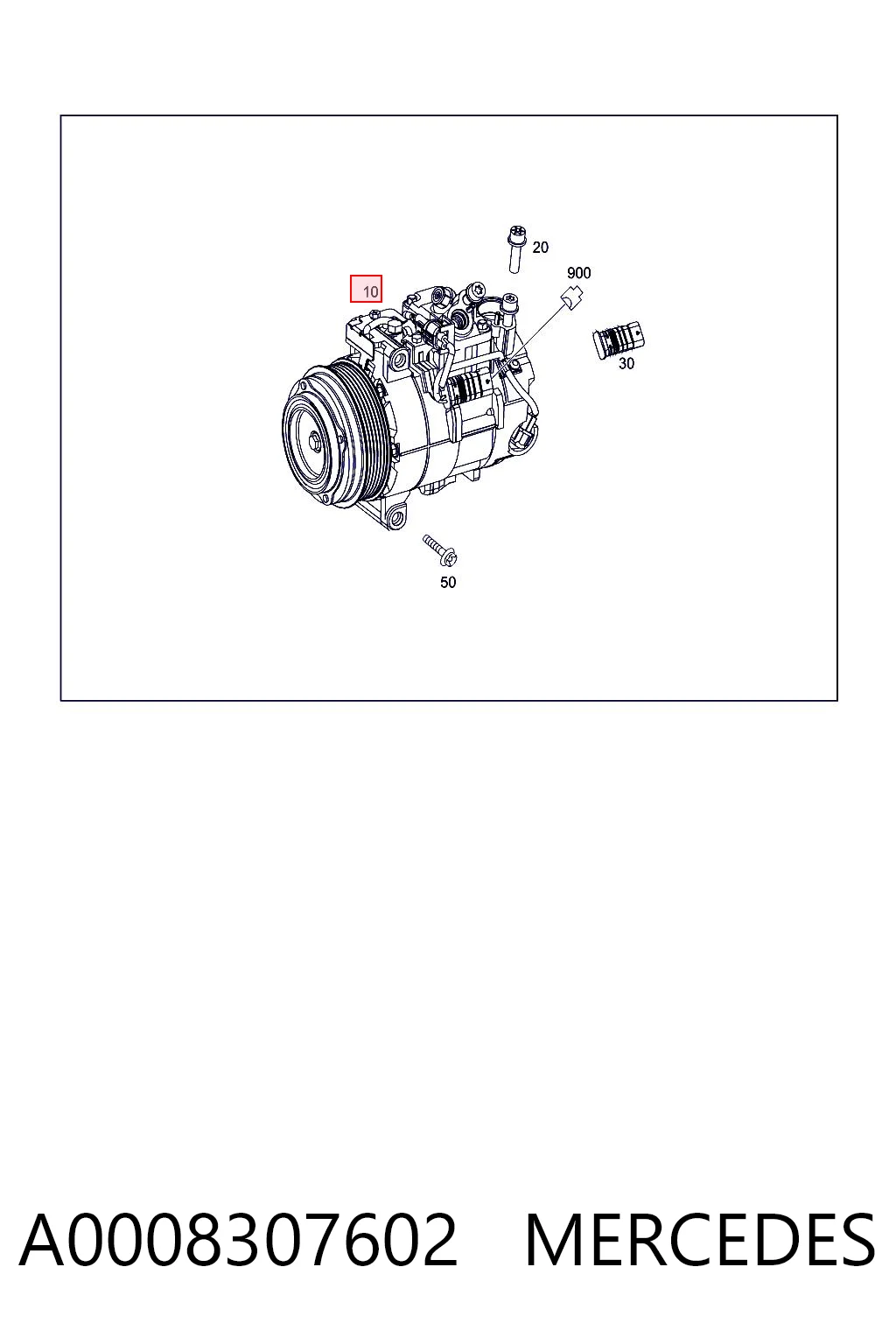 A0008307602 Mercedes Компресор холодоагенту