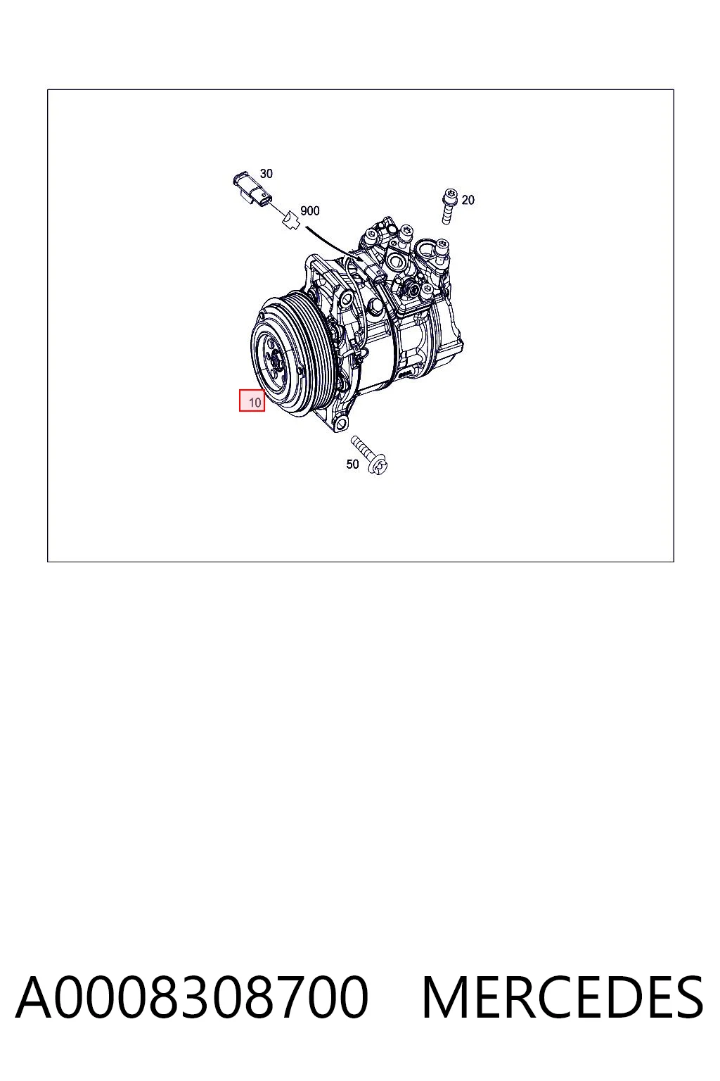 A0008308700 Mercedes Компресор холодоагенту
