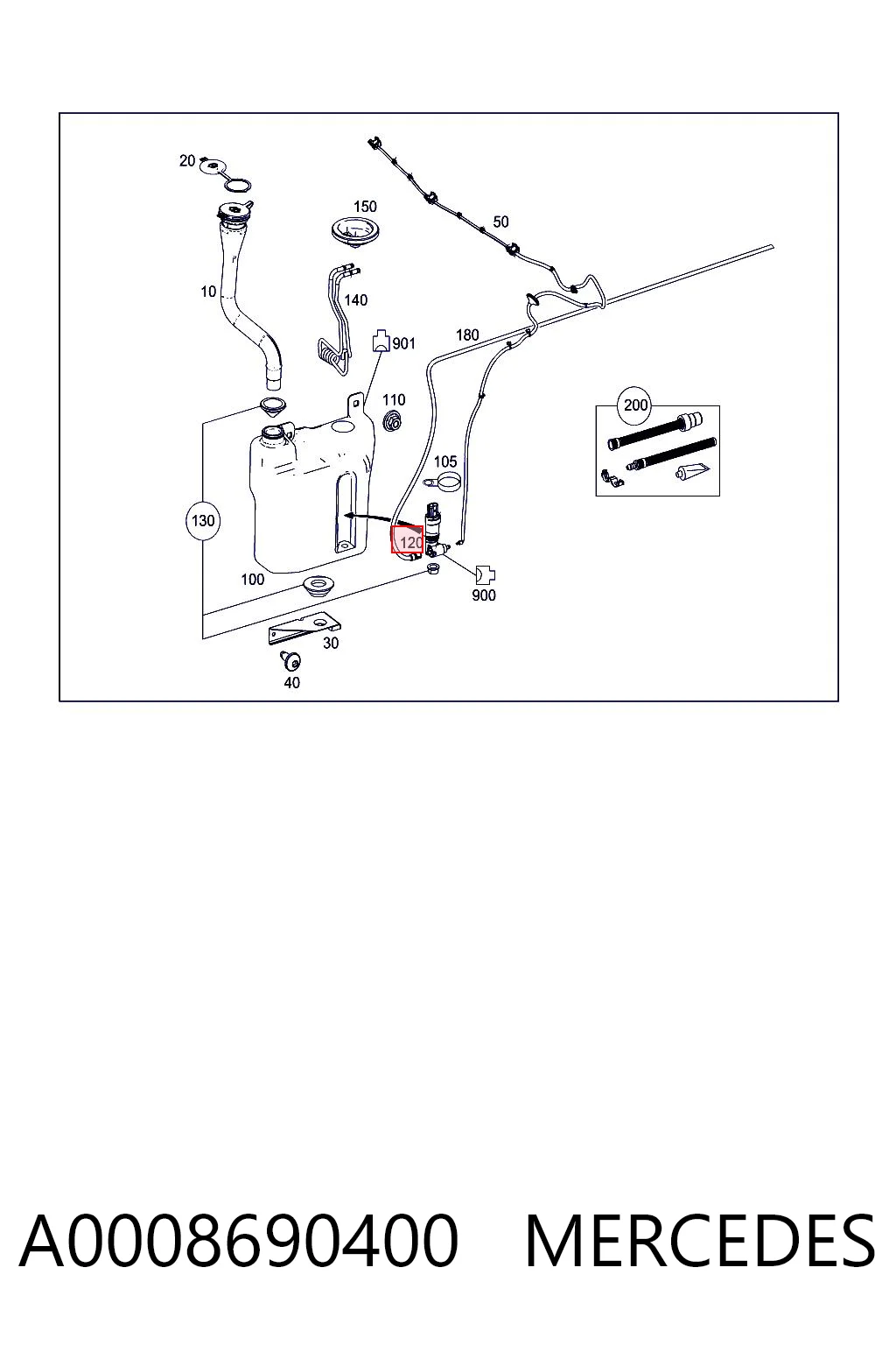 A0008690400 Mercedes Помпа омивача скла передній/задній