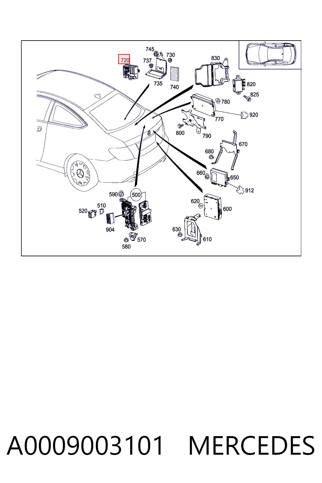 A0009003101 Mercedes Модуль (блок) управління паливного насоса