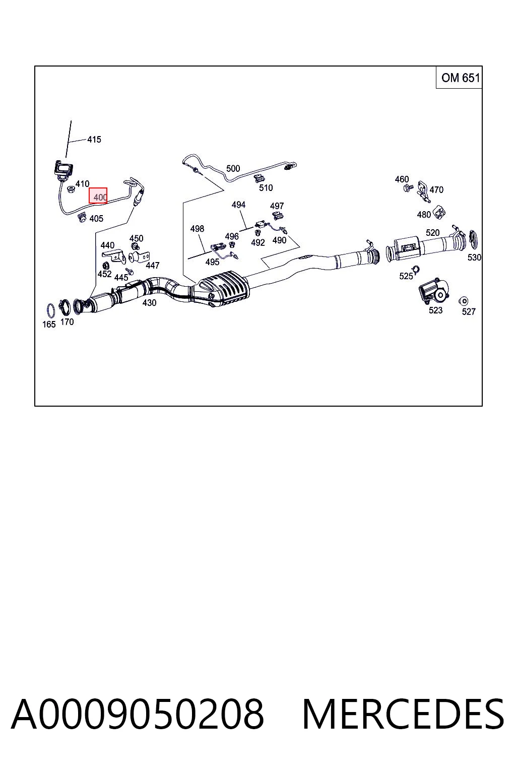 A0009050208 Mercedes Датчик оксидів азоту NOX, передній