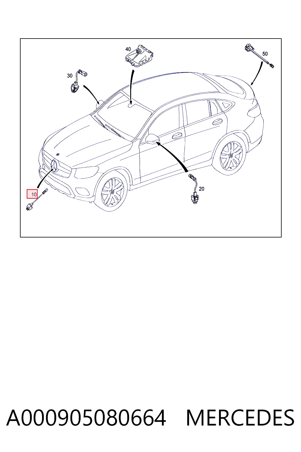 A000905080664 Mercedes Камера заднього виду