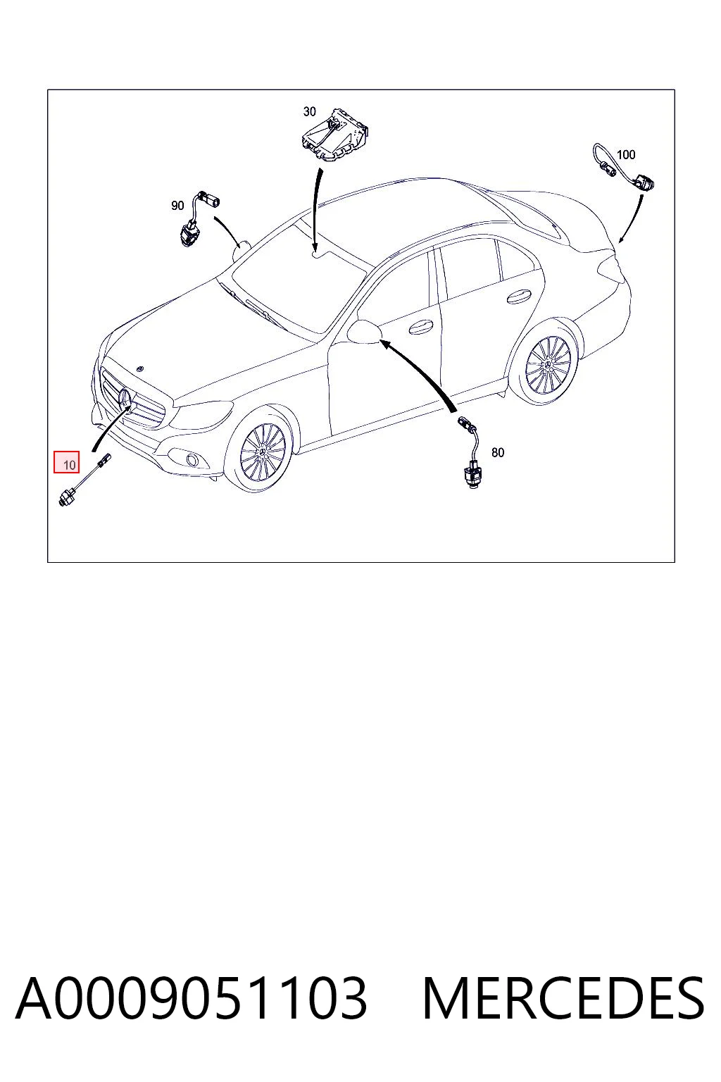 A0009051103 Mercedes Камера заднього виду